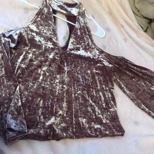 NWOT American eagle velvet off shoulder top